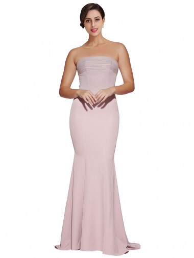 Sem Mangas Sem alças Lombar Crepe Esticado Bainha Malva Vestidos de Madrinha / Vestidos de Noite / Vestidos de Festa