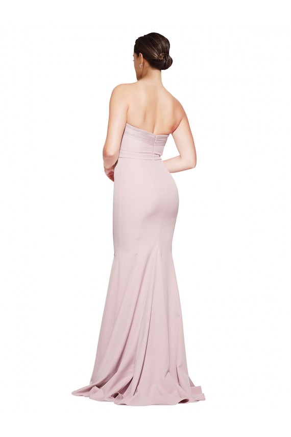 Sem Mangas Sem alças Lombar Crepe Esticado Bainha Malva Vestidos de Madrinha / Vestidos de Noite / Vestidos de Festa