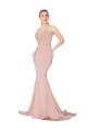 Sem Mangas Amor Lombar Crepe Esticado Sereia Longo Malva Vestidos de Madrinha / Vestidos de Noite / Vestidos de Festa