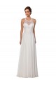 Sem Mangas Decote Ilusão Chiffon Bainha Vestidos de Noiva