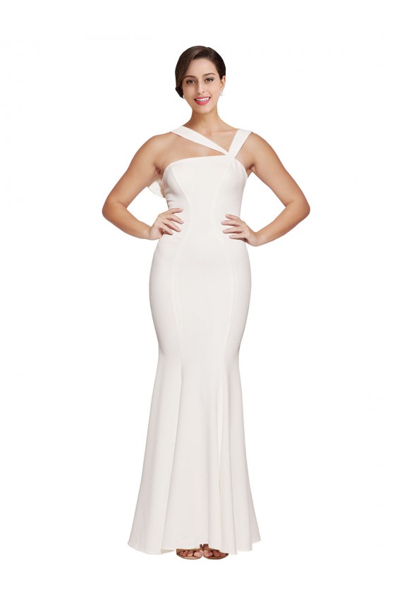 Sem Mangas Decote Quadrado Lombar Crepe Esticado Bainha Vestidos de Madrinha / Vestidos de Noite / Vestidos de Festa