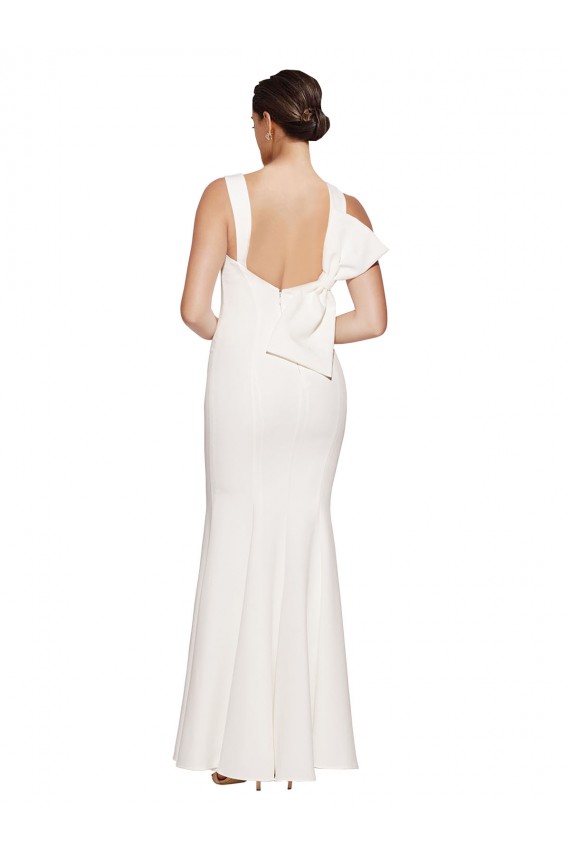 Sem Mangas Decote Quadrado Lombar Crepe Esticado Bainha Vestidos de Madrinha / Vestidos de Noite / Vestidos de Festa
