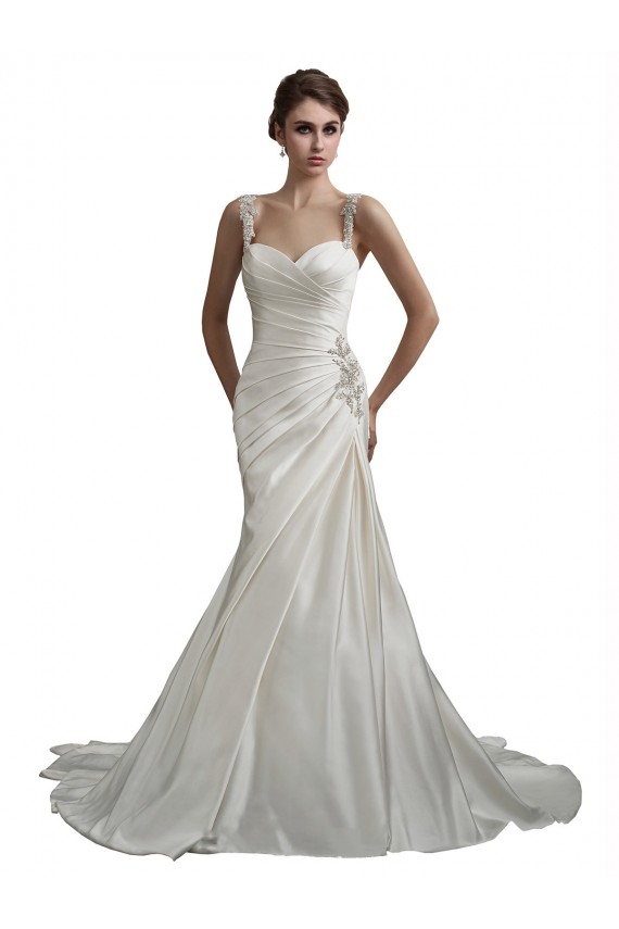 Sem Mangas Amor Cetim Sereia Vestidos de Noiva