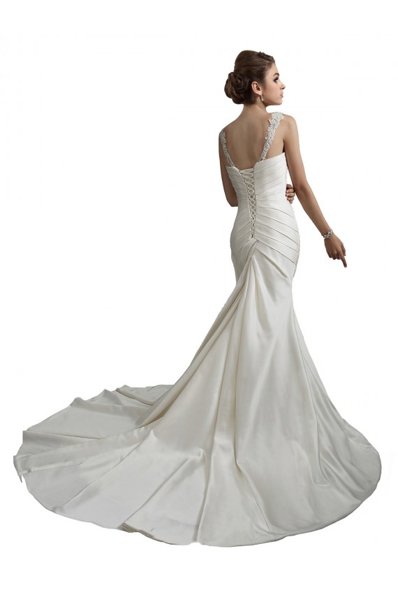 Sem Mangas Amor Cetim Sereia Vestidos de Noiva