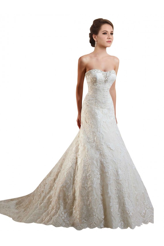 Sem Mangas Amor Renda Linha A Vestidos de Noiva Modernos