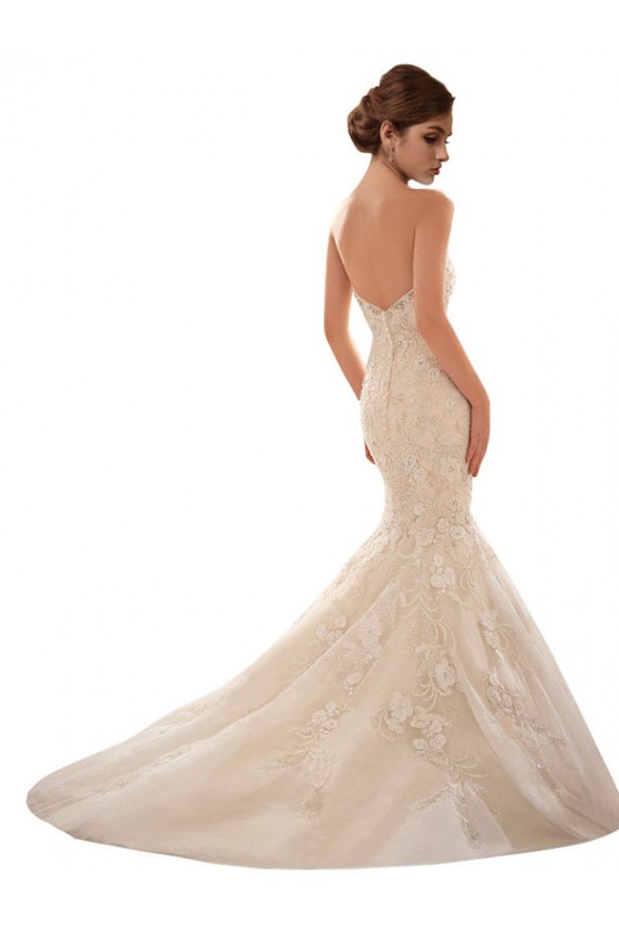 Sem Mangas Amor Tule & Renda Sereia Vestido de Noiva