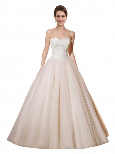 Sem Mangas Amor Tule & Renda Vestido de Baile Vestido de Noiva