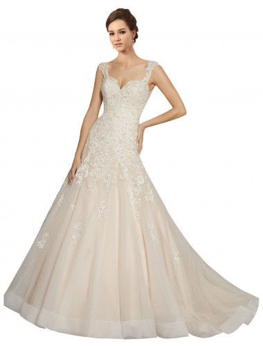 Sem Mangas Amor Tule & Renda Sereia Longo Vestidos de Noiva