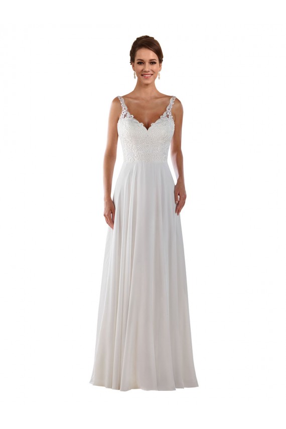 Sem Mangas Amor Chiffon Linha A Vestidos de Noiva Clássicos