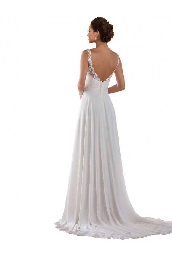 Sem Mangas Amor Chiffon Linha A Vestidos de Noiva Clássicos