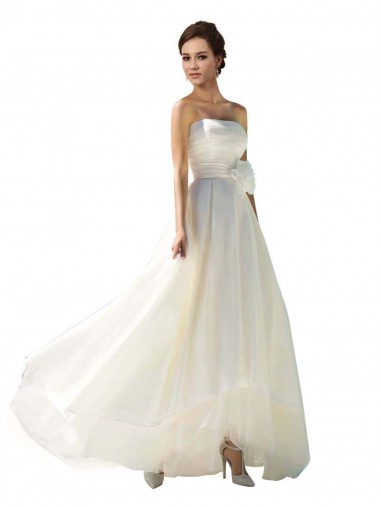 Sem Mangas Sem alças Chiffon Linha A Vestidos de Noiva
