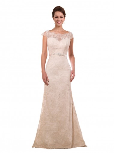 Mangas Curtas Amor Renda Bainha Vestidos de Noiva