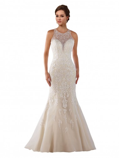 Sem Mangas Amor Renda Sereia Vestido de Noiva