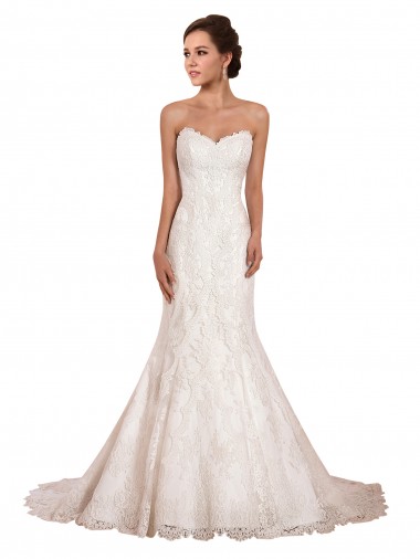 Sem Mangas Amor Renda Sereia Vestido de Festa / Vestidos de Noiva