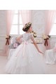 Sem Mangas Amor Tule & Renda Vestido de Baile Vestidos para Meninas de Flores