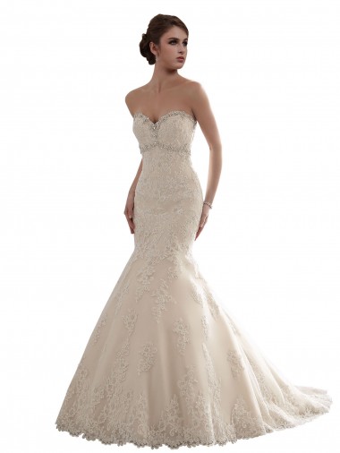 Sem Mangas Amor Tule & Renda Sereia Vestidos de Noiva
