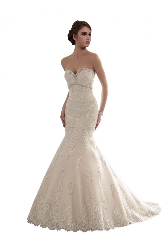 Sem Mangas Amor Tule & Renda Sereia Vestidos de Noiva