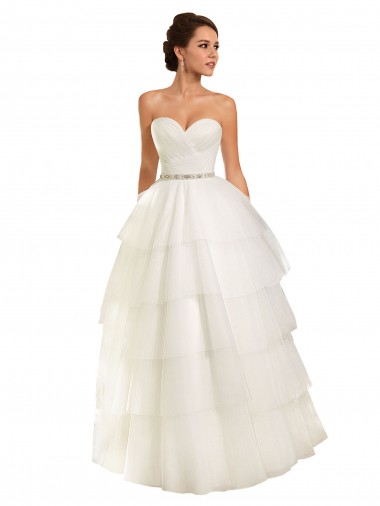 Sem Mangas Amor Tule Vestido de Baile Marfim Vestidos de Noiva