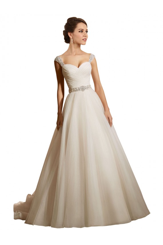 Sem Mangas Amor Tule Vestido de Baile Vestidos de Noiva