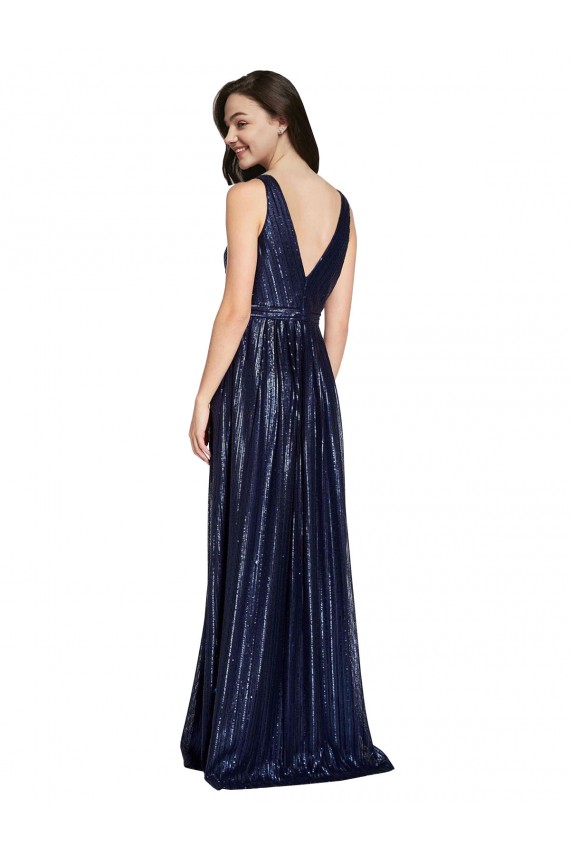 Sem Mangas Decote V Costas em V Lantejoulas Bainha Vestidos de Madrinha / Vestidos de Noite / Vestidos de Festa