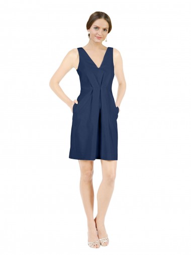 Sem Mangas Decote V Abrir de volta Cetim Linha A Vestidos de Madrinha / Vestidos de Cocktail / Vestidos de Homecoming