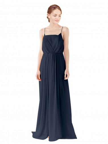 Sem Mangas Alças finas Abrir de volta Chiffon Linha A Vestidos de Festa