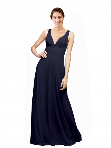 Sem Mangas Decote V Abrir de volta Chiffon Linha A Vestido de Madrinha