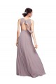 Sem Mangas Decote V Abrir de volta Chiffon Linha A Vestido de Madrinha