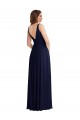 Sem Mangas Decote V Costas em V Chiffon Linha A Vestido Formais / Vestido de Madrinha