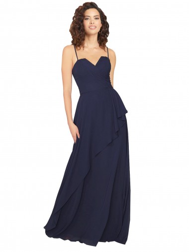 Sem Mangas Decote V Lombar Chiffon Linha A Vestido de Madrinha