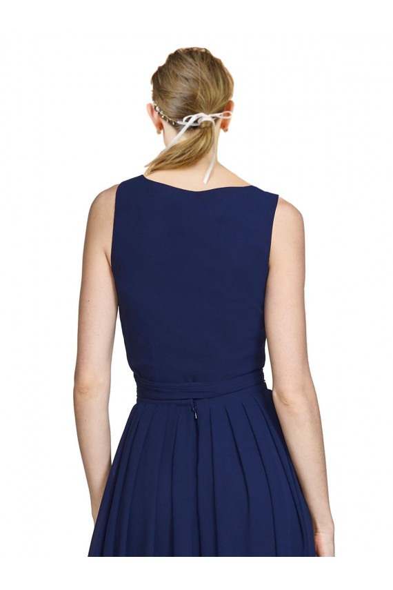 Sem Mangas Decote V Chiffon Linha A Vestido de Madrinha Formais