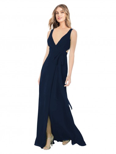 Sem Mangas Decote V Chiffon Linha A Vestidos de Baile Formais