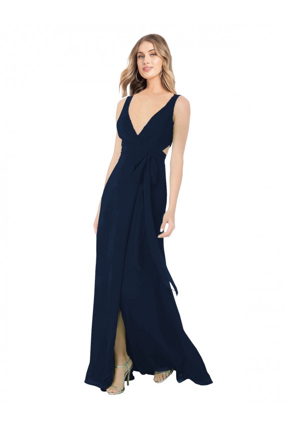 Sem Mangas Decote V Chiffon Linha A Vestidos de Baile Formais