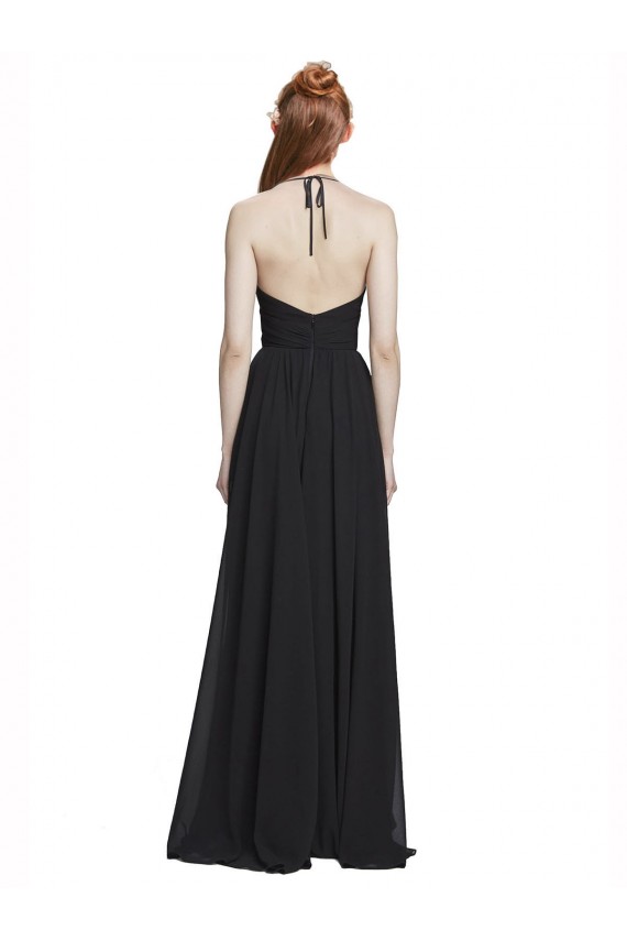 Sem Mangas Cabeçada Chiffon Linha A Vestidos de Baile Formais