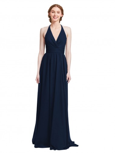 Sem Mangas Cabeçada Chiffon Linha A Vestidos de Baile Formais
