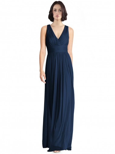 Sem Mangas Decote V Chiffon Linha A Vestidos de Festa
