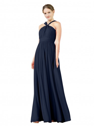 Sem Mangas Decote V Chiffon Linha A Vestido de Baile Formais