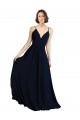Sem Mangas Decote V Chiffon Linha A Vestido de Madrinha Formais / Vestido de Baile
