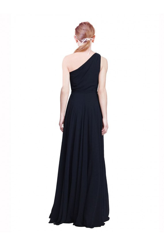 Sem Mangas Um Ombro Chiffon Linha A Vestido de Madrinha / Vestido de Noite