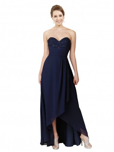 Sem Mangas Amor Chiffon Linha A Alto Baixo Alto Baixo, Vestidos de Madrinha