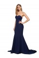 Sem Mangas Amor Lombar Crepe Esticado Linha A Longo Vestidos de Madrinha / Vestidos de Noite / Vestidos de Festa