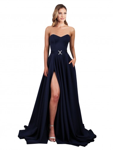 Sem Mangas Amor Lombar Crepe Esticado Linha A Vestidos de Madrinha / Vestidos de Noite / Vestidos de Festa