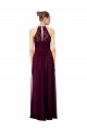 Sem Mangas Cabeçada Buraco da fechadura Chiffon & Renda Linha A Vestidos de Madrinha