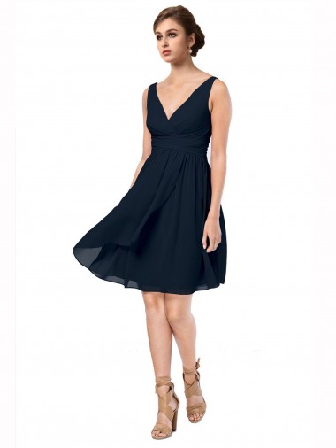 Sem Mangas Decote V Chiffon Linha A Vestidos de Madrinha / Vestidos de Cocktail / Vestidos de Homecoming