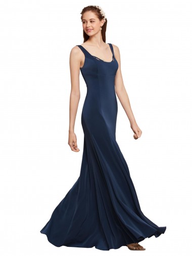 Sem Mangas Decote redondo Lombar Crepe Esticado Linha A Vestidos de Madrinha / Vestidos de Noite / Vestidos de Festa
