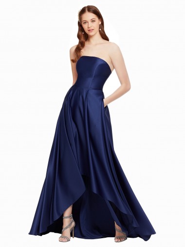 Sem Mangas Sem alças Lombar Cetim Linha A Vestidos de Madrinha / Vestidos de Noite / Vestidos de Festa