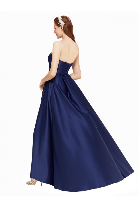 Sem Mangas Sem alças Lombar Cetim Linha A Vestidos de Madrinha / Vestidos de Noite / Vestidos de Festa