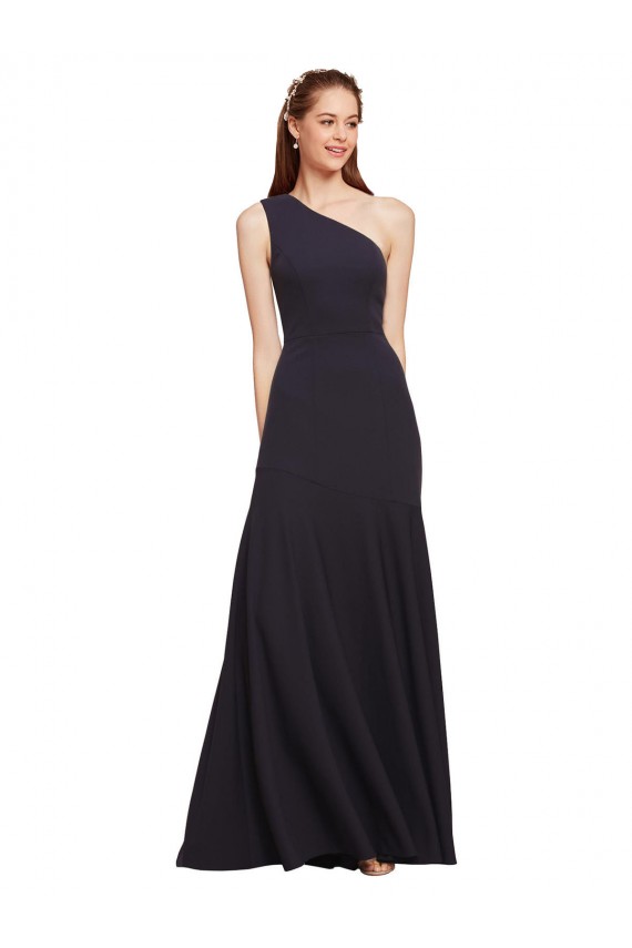 Sem Mangas Um Ombro Crepe Esticado Linha A Vestidos de Madrinha / Vestidos de Noite / Vestidos de Festa