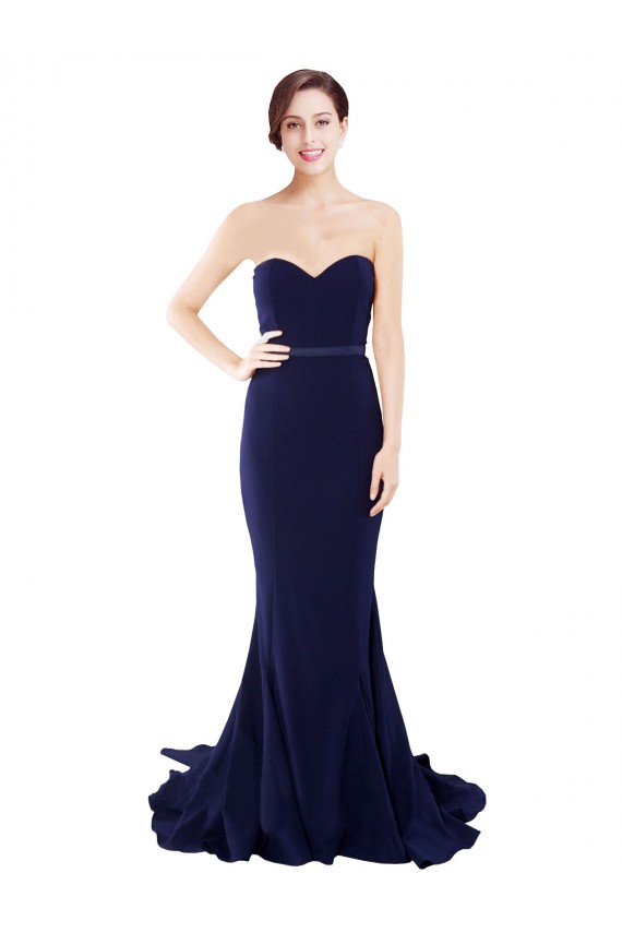 Sem Mangas Amor Lombar Crepe Esticado Sereia Vestidos de Madrinha / Vestidos de Festa