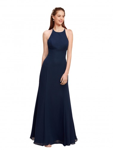 Sem Mangas Cabeçada Chiffon Sereia Vestidos de Madrinha / Vestidos de Festa